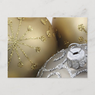 Postal Festiva Bolas de Navidades Shimmering Silver y Gold