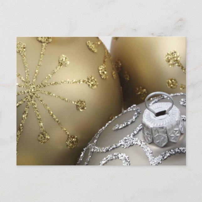 Postal Festiva Bolas de Navidades Shimmering Silver y Gold (Anverso)