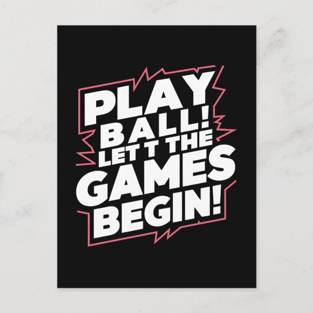Postal Festiva Bold Play Ball Sports Quote Art (Anverso)