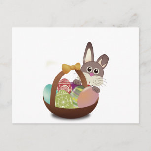 Postal Festiva Boletín De Pascua Y Huevos Coloridos