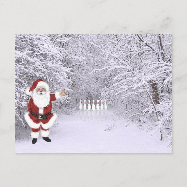 Postal Festiva boliche de nieve para navidades (Anverso)