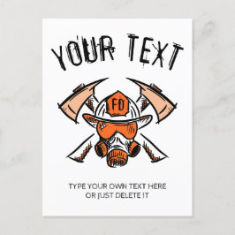 Postal Festiva Bomberos. Bomberos. Plantilla.
