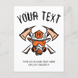 Postal Festiva Bomberos. Bomberos. Plantilla.