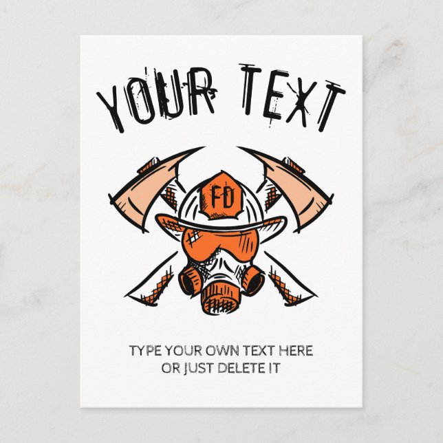 Postal Festiva Bomberos. Bomberos. Plantilla. (Anverso)