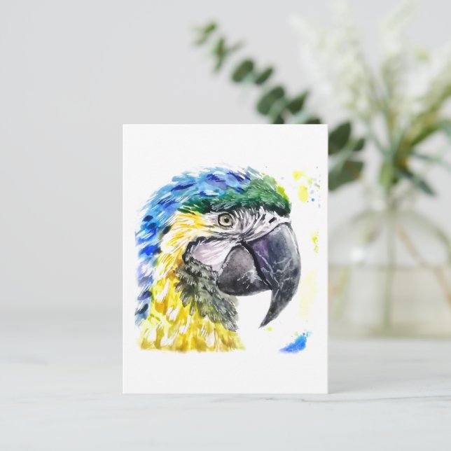 Postal Festiva Bonito Parrot (Anverso de pie)