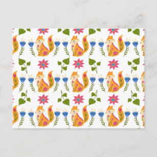 Postal Festiva Bonito Pastel Foxy Floral