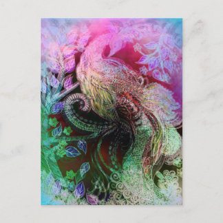 Postal Festiva Bonito Peacock