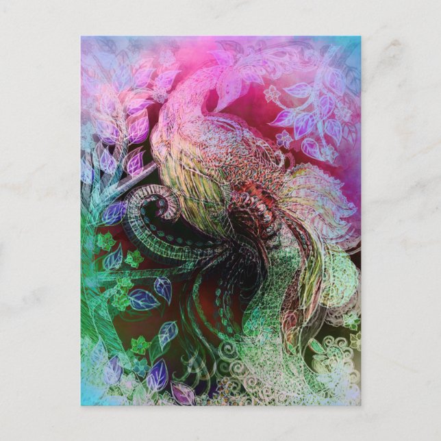Postal Festiva Bonito Peacock (Anverso)