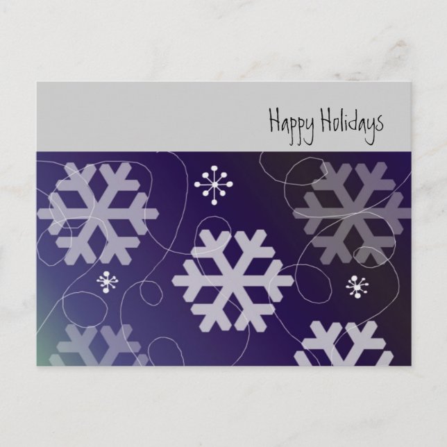 Postal Festiva Bonito Purple Snowflakes (Anverso)