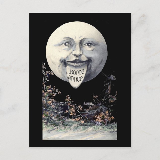 Postal Festiva Bonne Annee — Feliz Año Nuevo (Anverso)