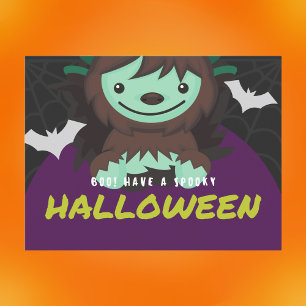 Postal Festiva Boo tiene un niño zombi de Halloween adorable