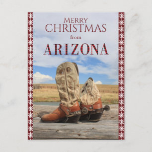 Postal Festiva Boots Navidades en la frontera con Snowflake en Ar