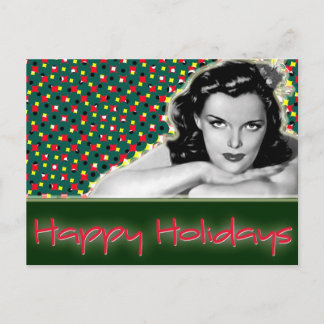 Postal Festiva Bored Brunette - Felices Fiestas
