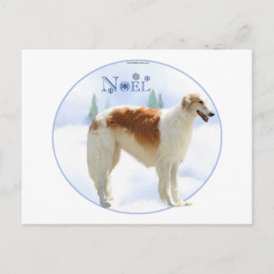 Postal Festiva Borzoi Noel