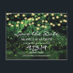 Postal Festiva Bosque de alumbrado de luciérnagas salva la tarjet<br><div class="desc">Firefly Forest Twinkle Luces de cuerda Wedding Save the Date Postcard</div>