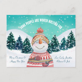 Postal Festiva Bosque De Snowman Para Algunas Personas Vale La Pe