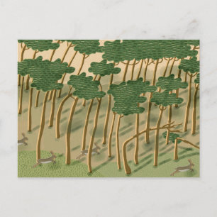 Postal Festiva Bosque dibujado a mano