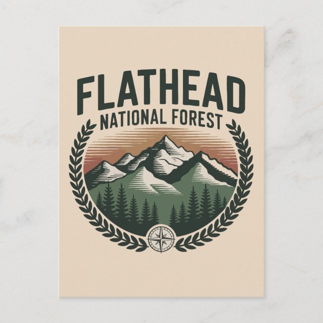 Postal Festiva Bosque Nacional Flathead (Anverso)