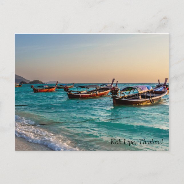 Postal Festiva Botes de cola larga Koh Lipe, Tailandia (Anverso)