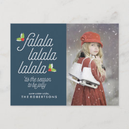Postal Festiva Boughes de Navidades holly en vacaciones fotográfi