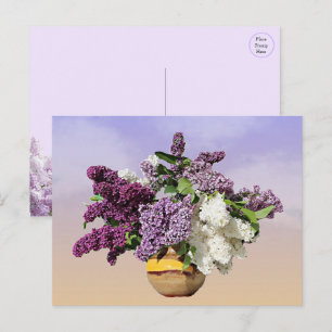 Postal Festiva Bouquet de Lilacs Postcard