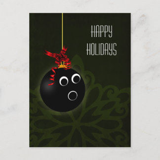 Postal Festiva bowler hOLIDAY saludos
