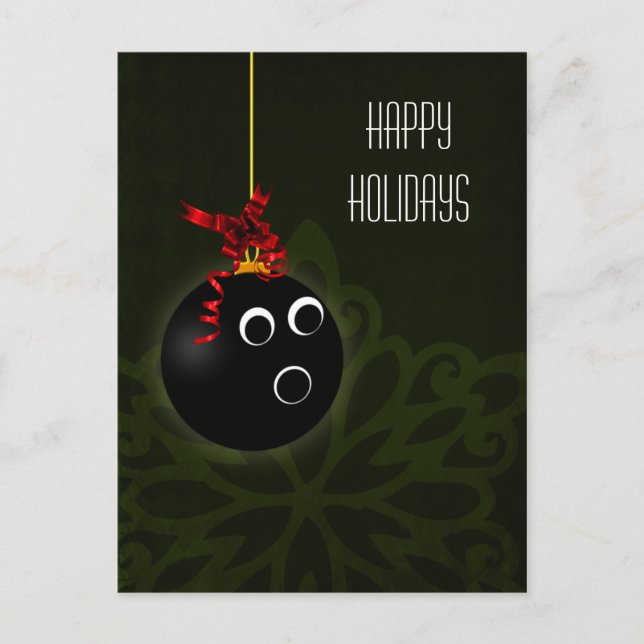 Postal Festiva bowler hOLIDAY saludos (Anverso)