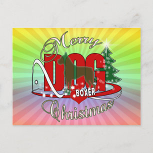POSTAL FESTIVA BOXER NAVIDADES DOG