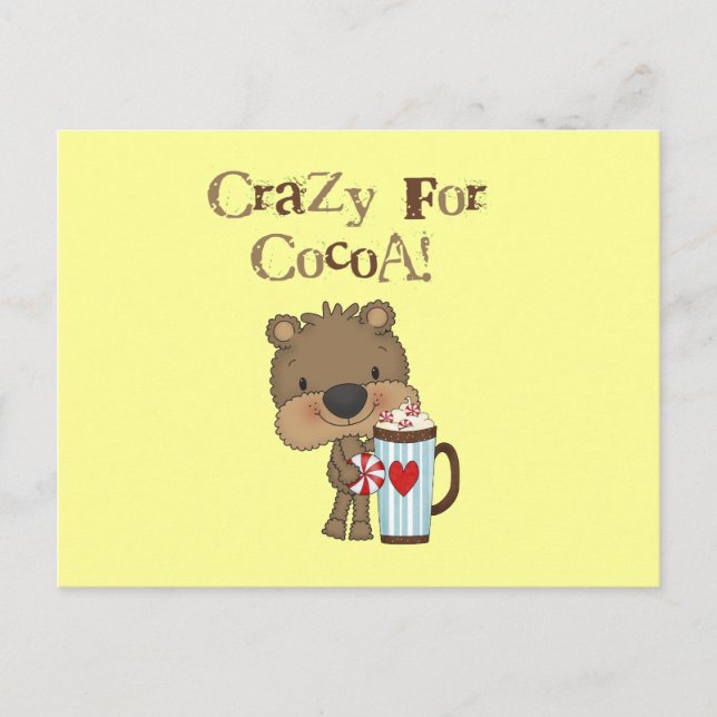 Postal Festiva Boy Bear Loco Para Las Vacaciones De Cocoa (Anverso)