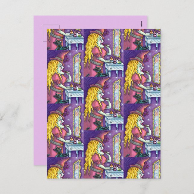 POSTAL FESTIVA BRAZOS DE LÍPSTICK, PERFUME Y NAIL POLACO, DIVERSI (Anverso / Reverso)