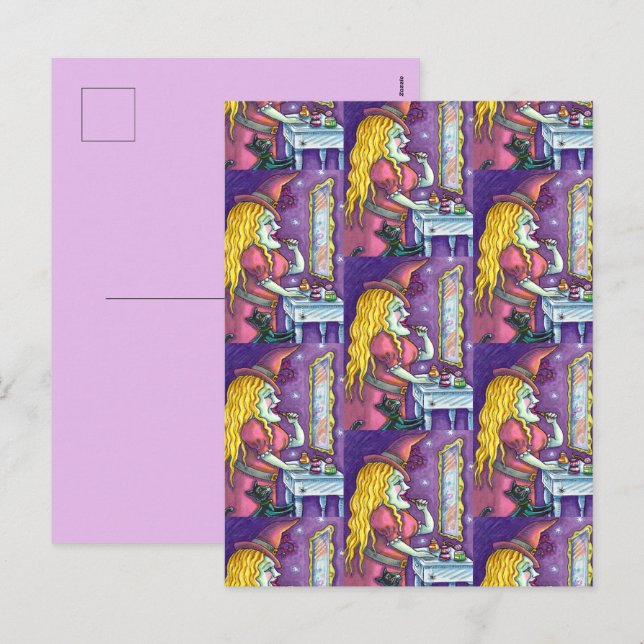 POSTAL FESTIVA BRAZOS DE LÍPSTICK, PERFUME Y NAIL POLACO, DIVERSI (Anverso / Reverso)