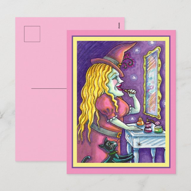 POSTAL FESTIVA BRAZOS DE LÍPSTICK, PERFUME Y NAIL POLACO, DIVERSI (Anverso / Reverso)