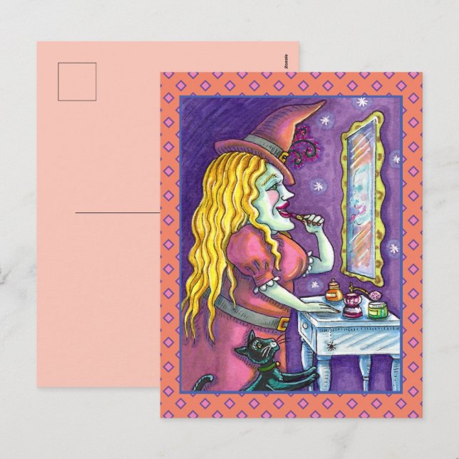 POSTAL FESTIVA BRAZOS DE LÍPSTICK, PERFUME Y NAIL POLACO, DIVERSI (Anverso / Reverso)