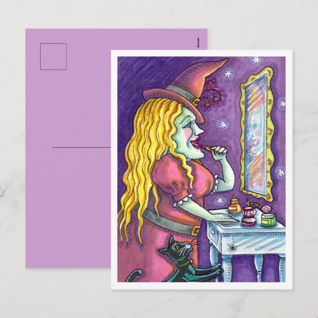 POSTAL FESTIVA BRAZOS DE LÍPSTICK, PERFUME Y NAIL POLACO, DIVERSI (Anverso / Reverso)