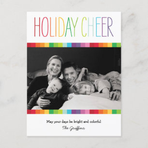 Postal Festiva Bright and Colorful Holiday Photo Card Postcard