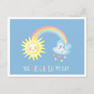 Postal Festiva Brilla mi día   Niños arcoiris Valentine