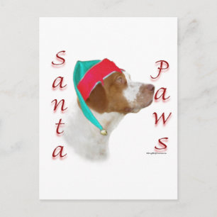 Postal Festiva Brittany Spaniel Santa Paws