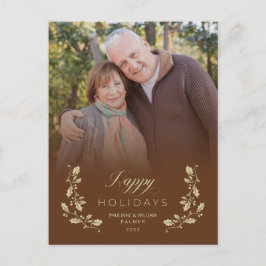 Postal Festiva Brown Whimsical Script Quote Photo 