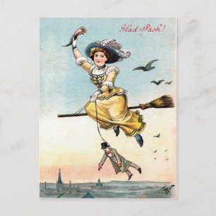 Postal Festiva Bruja de Pascua de 1905