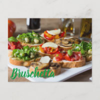 Bruschetta Antipasti con frijol y arugula,