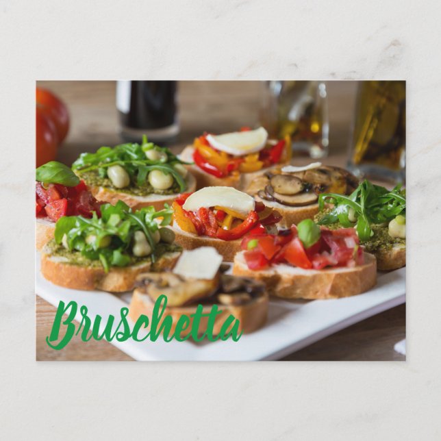 Postal Festiva Bruschetta Antipasti con frijol y arugula, (Anverso)