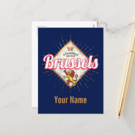 Postal Festiva Bruselas Capital Europa Bélgica Retro León Vintage