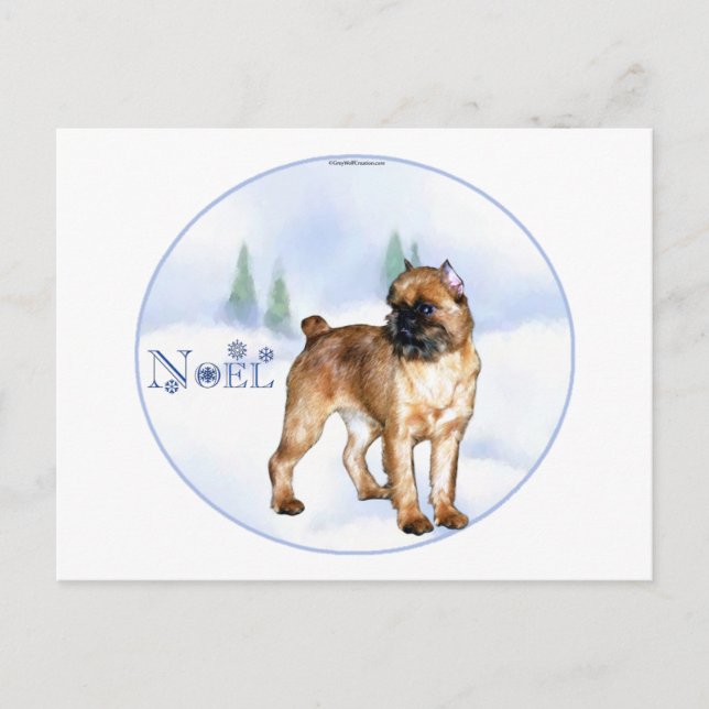 Postal Festiva Bruselas Griffon Noel (Anverso)