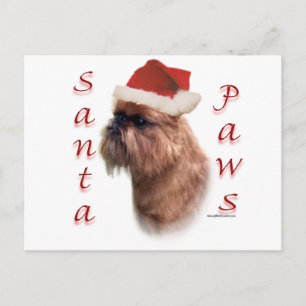 Postal Festiva Brussels Griffon Santa Paws