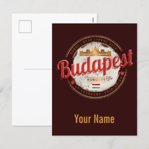 Postal Festiva Budapest Design Hungría Parlamento Vintage