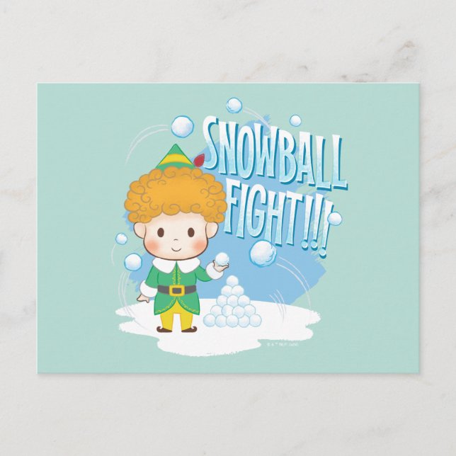 Postal Festiva ¡Buddy the Elf Snowball Fight! (Anverso)