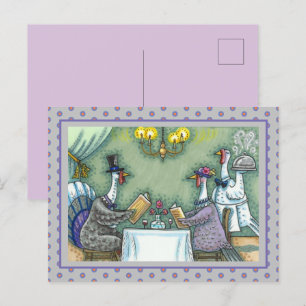 POSTAL FESTIVA BUENA COMIDA EN TURQUÍA, GRACIAS AL HUMOR DE AVES