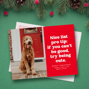 Postal Festiva Buena lista pro consejo Navidades rojos graciosos 