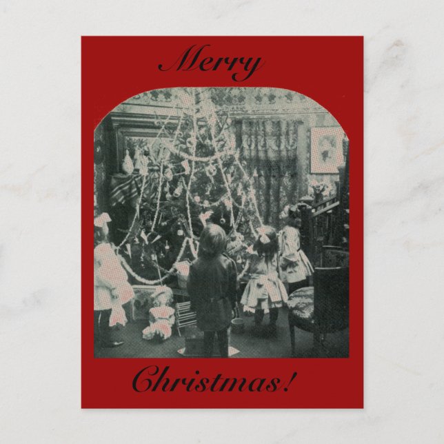 Postal Festiva Buenos días navidades - Vieja Stereoview (Anverso)