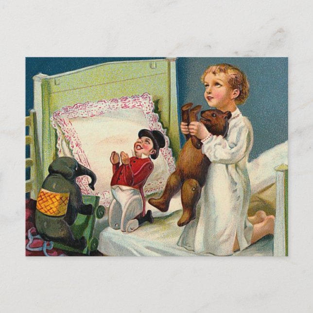 Postal Festiva "Buenos días Navidades" Vintage (Anverso)